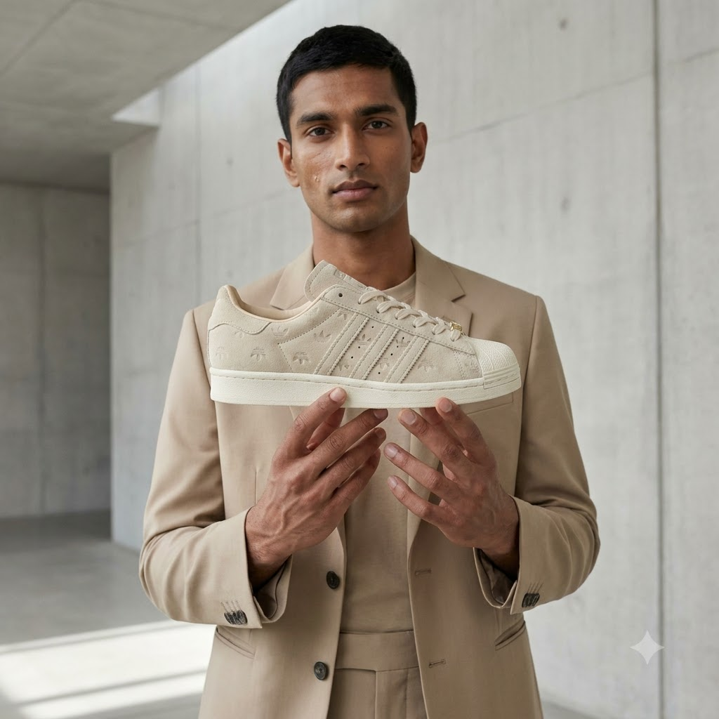 Superstar "Beige Engraved 3 Stripes Flower"